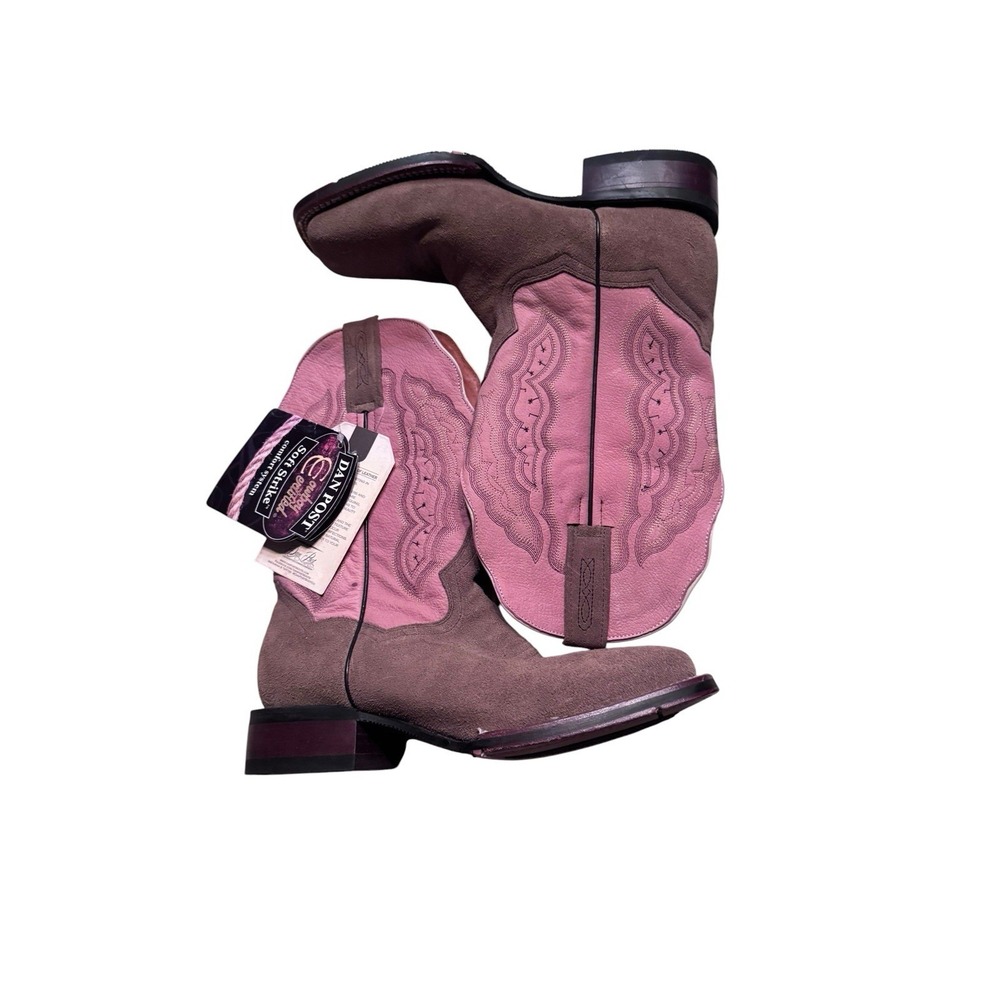 Dan Post Women Dan Post Claire Square Toe Western Boot Brown/Pink WEARDP4629 8.5